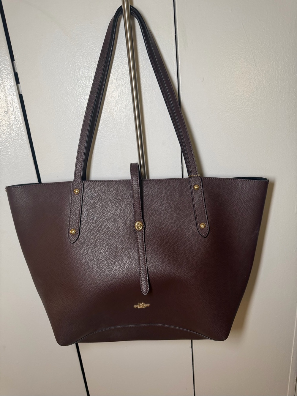 Coach Brown Pebbled Leather Large Tote Bag Gold Hardware